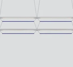 Suspension*A-N-D Suspension, Tier Grid 150, , LED, dim, 2700K, L300cm, H70cm - argent anodisé, bleu saphir