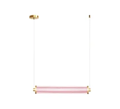 Suspension, Tiffany horizontale, rose spinelle, LED, dim, 2700K, 1800 lm, L67cm, H9,25cm - Elements lighting
