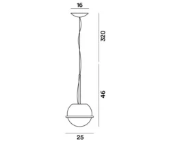 Suspension, Tonda Piccola, blanc, titane, L30cm, H25cm - Foscarini