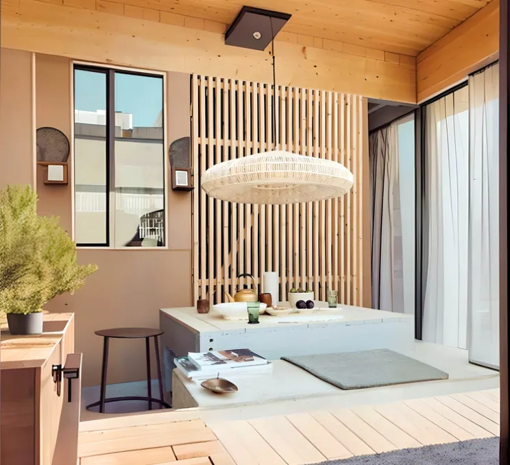 Suspension, Topi, naturel, Ø76cm, H23cm - Ay Illuminate