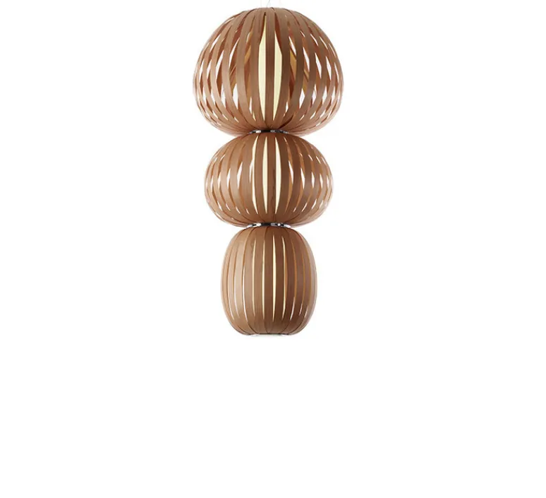 Suspension*LZF Suspension, Totem S, bois, cerisier naturel, LED, 3000K, 1795lm, Ø73cm, H155cm - hêtre