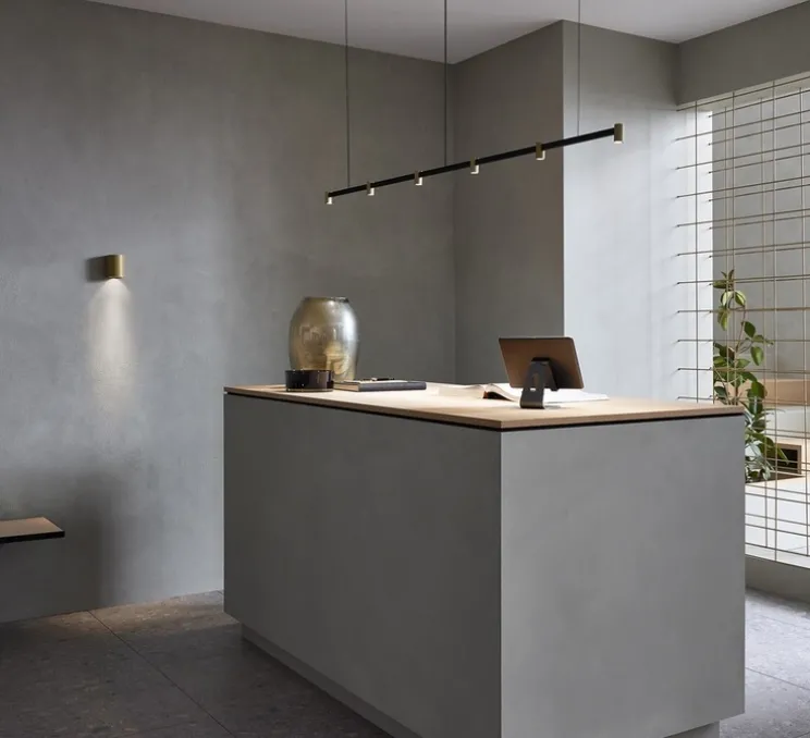 Suspension, Trace Chandelier 2.0, noir et or, LED, dim, 2700K, 1320 lm, L182,8cm, H5cm - Wever&Ducré