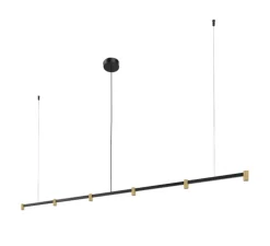 Suspension, Trace Chandelier 2.0, noir et or, LED, dim, 2700K, 1320 lm, L182,8cm, H5cm - Wever&Ducré