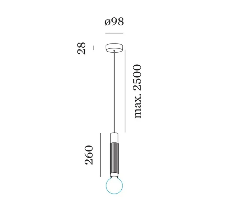 Suspension*Wever&Ducré Suspension, Trace suspended 2.0, , Ø4,8cm, H26cm - noir mat, champagne