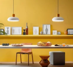 Suspension*Stilnovo Suspension, Trepiù, , LED, dim, 3000K, 2535 lm, Ø40cm, H23,4cm - jaune, blanc