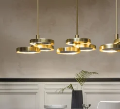 Suspension, Triarc, laiton, blanc, Ø64cm, H24cm - Bert Frank