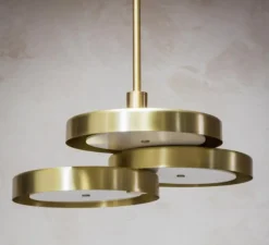 Suspension, Triarc, laiton, blanc, Ø64cm, H24cm - Bert Frank