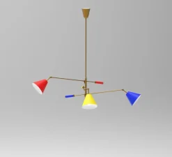 Suspension*Arredoluce Suspension, Triennale, Réédition, , Ø160cm, H150cm - bleu, rouge, jaune