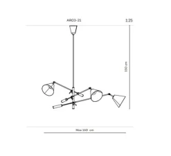 Suspension*Arredoluce Suspension, Triennale, Réédition, , Ø160cm, H150cm - bleu, rouge, jaune