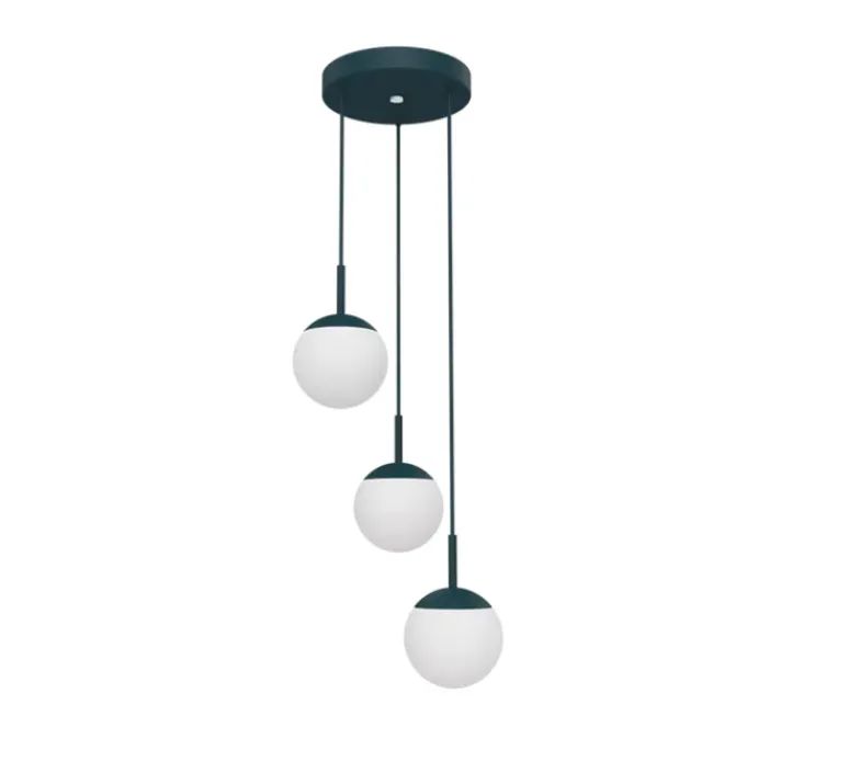 Suspension*Fermob Suspension, Triple D25 MOOON!, , IP42, LED, 5000K, 1050 lm, Ø25cm, H115cm - Bleu Acapulco