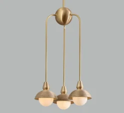 Suspension*Bert frank Suspension, Triple, Eos S, , Ø15,7cm, H70cm - Bert franck laiton brossé