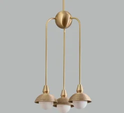 Suspension*Bert frank Suspension, Triple, Eos S, , Ø15,7cm, H70cm - Bert franck laiton brossé
