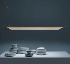 Suspension, Troag, naturel, LED, 3000K, 6080lm, L185cm, H8,5cm - Foscarini