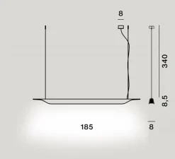 Suspension, Troag, naturel, LED, 3000K, 6080lm, L185cm, H8,5cm - Foscarini