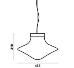 Suspension*Brokis Suspension, Trottola L, , LED, dim, 2700K, 1260 lm, Ø47,5cm, H31cm - verre blanc, structure noire
