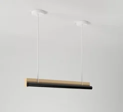 Suspension*Atelier Areti Suspension, Tube and rectangle, , LED, 2700K, lm, L90cm, H73,5cm - blanc, sable, noir
