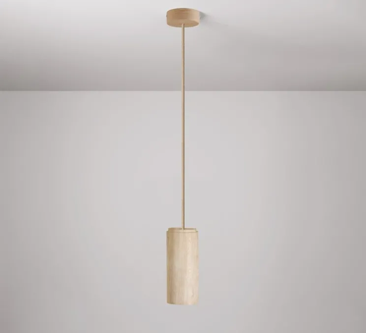 Suspension, Tub-E27, bois, Ø8,6cm, H20cm - Creative Cables