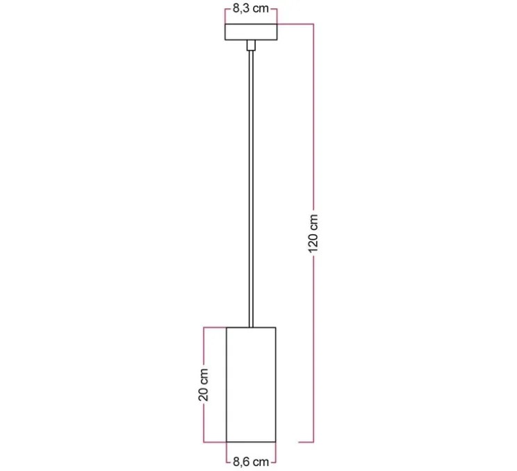 Suspension, Tub-E27, bois, Ø8,6cm, H20cm - Creative Cables