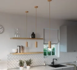 Suspension*Creative Cables Suspension, Tub-E14, , Ø6cm, H15cm - bois