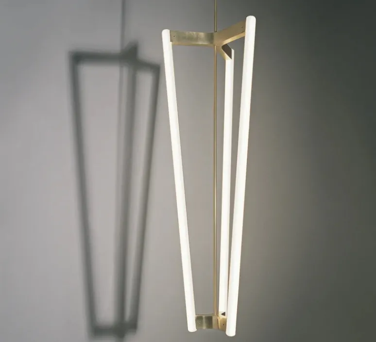 Suspension*Anastassiades Studio Suspension, Tube Chandelier, , Ø32,6cm, H100cm - laiton satiné