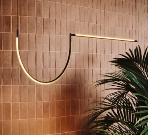 Suspension*LEDS C4 Suspension, Tubs longiligne avec arche, , LED, 2700K, 2050 lm, L160cm, H250cm - noir
