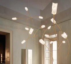 Suspension*Slamp Suspension, Tulip 7 Round, , L100cm, H330cm - prisma, laiton