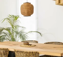 Suspension, Tupai, noir, rotin, Ø16,8cm, H29cm - Faro