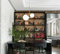 Suspension, Twice, opal, blanc, laiton, H70cm - House Doctor