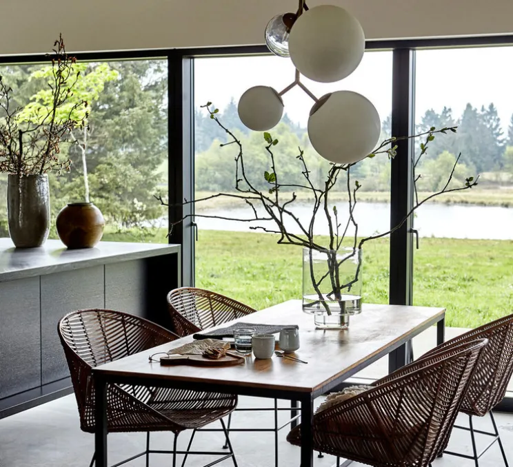 Suspension, Twice, opal, blanc, laiton, H70cm - House Doctor