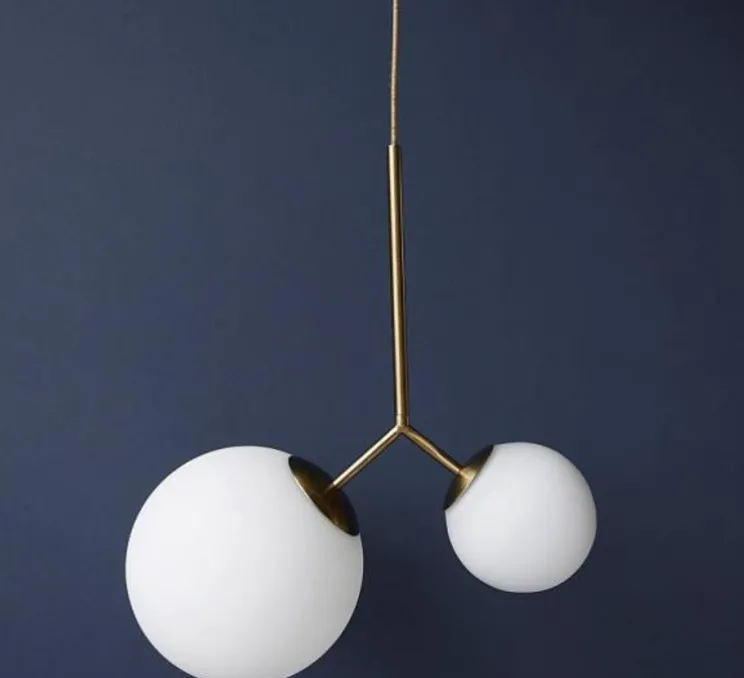 Suspension, Twice, opal, blanc, laiton, H70cm - House Doctor