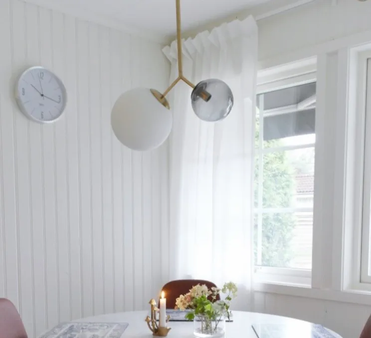 Suspension, Twice, opalin, transparent, laiton, H70cm - House Doctor