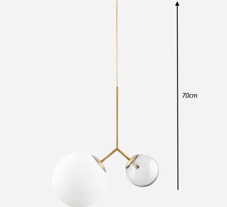 Suspension, Twice, opalin, transparent, laiton, H70cm - House Doctor