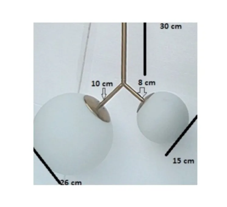 Suspension, Twice, opalin, transparent, laiton, H70cm - House Doctor