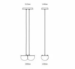 Suspension*SkLO Studio Suspension, Twin 3.0, , L28cm, H15cm - Bleu, laiton brossé