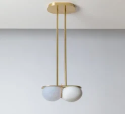 Suspension*SkLO Studio Suspension, Twin 4.0, , L28cm, H15cm - Oyster, laiton brossé