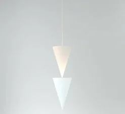 Suspension, Twin Peak Up, blanc, LED, dim, 2700K, 1855 lm, L18cm, H59cm - Anastassiades Studio