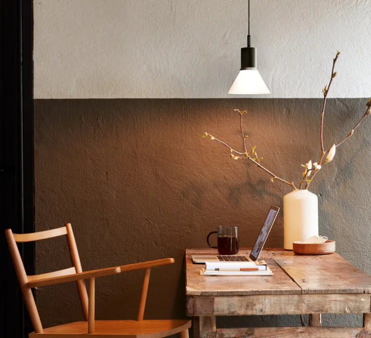 Suspension, Type 80 glass, blanc & noir, Ø15cm, H16cm - Anglepoise