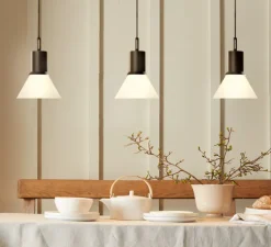 Suspension, Type 80 glass, blanc & noir, Ø15cm, H16cm - Anglepoise