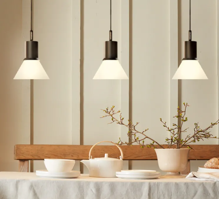 Suspension, Type 80 glass, blanc & noir, Ø15cm, H16cm - Anglepoise