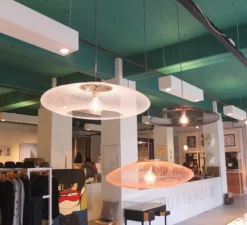 Suspension, UFO Full, Medium, noir charbon, câble noir et blanc, Ø60cm, H18cm - Atelier Robotiq