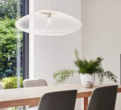 Suspension, UFO full Medium, blanc, câble blanc, Ø60cm, H18cm - Atelier Robotiq