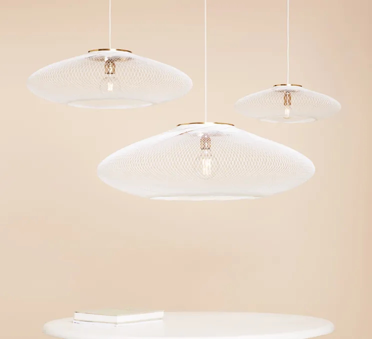 Suspension, UFO Full, Small, blanc, Ø40cm, H12cm - Atelier Robotiq