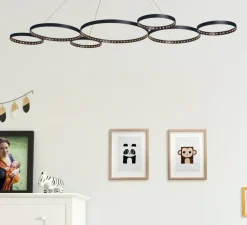 Suspension*Le Deun Suspension, Ultra 8 XS, , LED, dim, 2700K, 3168 lm, L141cm, H2cm - noir