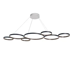 Suspension*Le Deun Suspension, Ultra 8 XS, , LED, dim, 2700K, 3168 lm, L141cm, H2cm - noir
