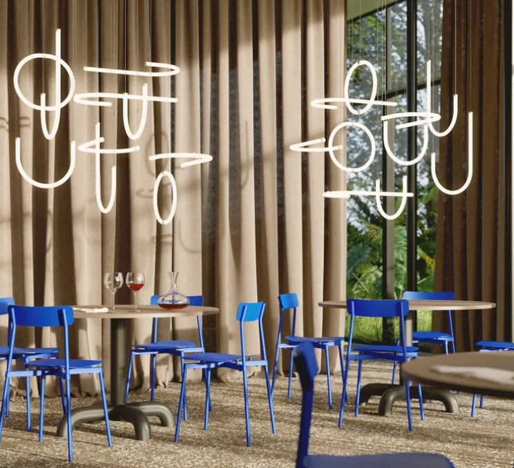 Suspension, Unseen, Lampe U, LED, dim, 2700K, 720 lm, L42cm, H28cm - Petite Friture