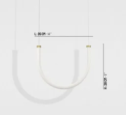 Suspension, Unseen, Lampe U, LED, dim, 2700K, 720 lm, L42cm, H28cm - Petite Friture