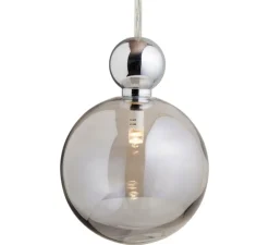 Suspension, Uva L, pour composition multiple, gris fumé et argent brillant, Ø10cm, H15cm - Ebb and Flow