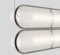 Suspension, Vale 2 Dali, transparent, rouille, LED, 2700K, 2230lm, L102cm, H15cm - A-N-D