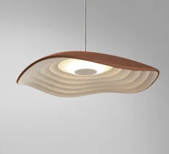 Suspension, Valentina S/24, terracotta blanc, LED, 2700K, 715lm, Ø24cm, H20cm - Bover