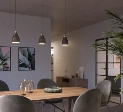 Suspension, vase céramique, marron, Ø13cm, H15cm - Creative Cables